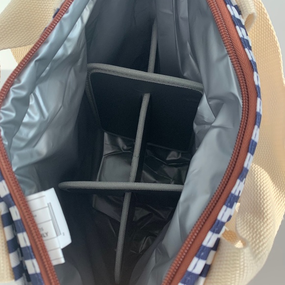 Acorn Street Insulated Wine Cooler Tote with 6 Bottle Capacity Navy Blue Party - Picture 5 of 9